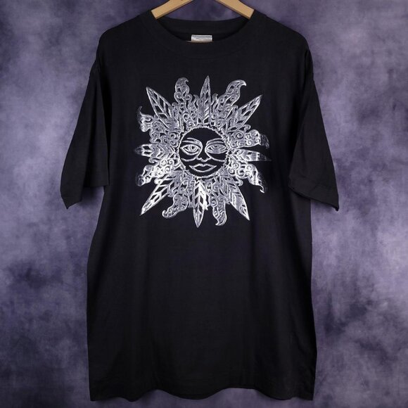 Vintage 80s surf faded 3D puff print southwestern sun Design Zone shirt - Picture 1 of 6